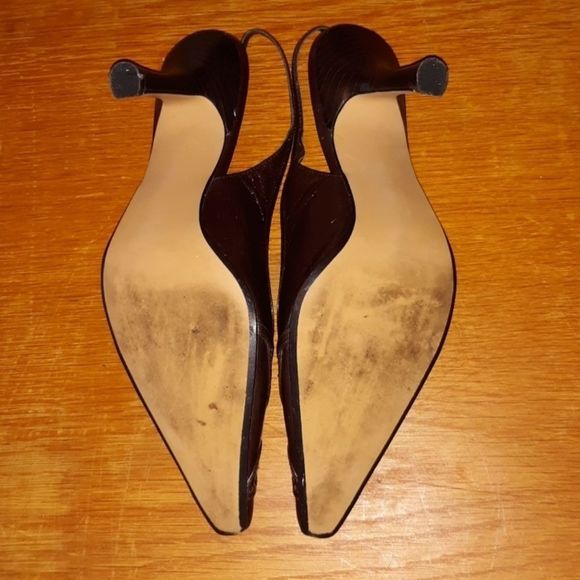 Laura Ashley Blyth Brown Slingback Cut-Out Heels 8 - Picture 4 of 8